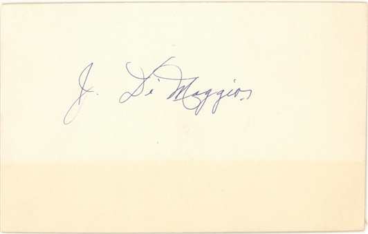 Mid-1930s Joe DiMaggio Signed Index Card (JSA)  - A Scarce Pre-Rookie Era Signature!